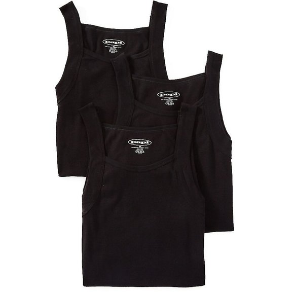 Papi Men's Premium Cotton Square Neck Tank Top 3-Pack - 559102 (Black) - Picture 1 of 1